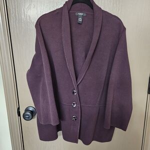Alfani Rich Burgundy Knit Cardigan Jacket